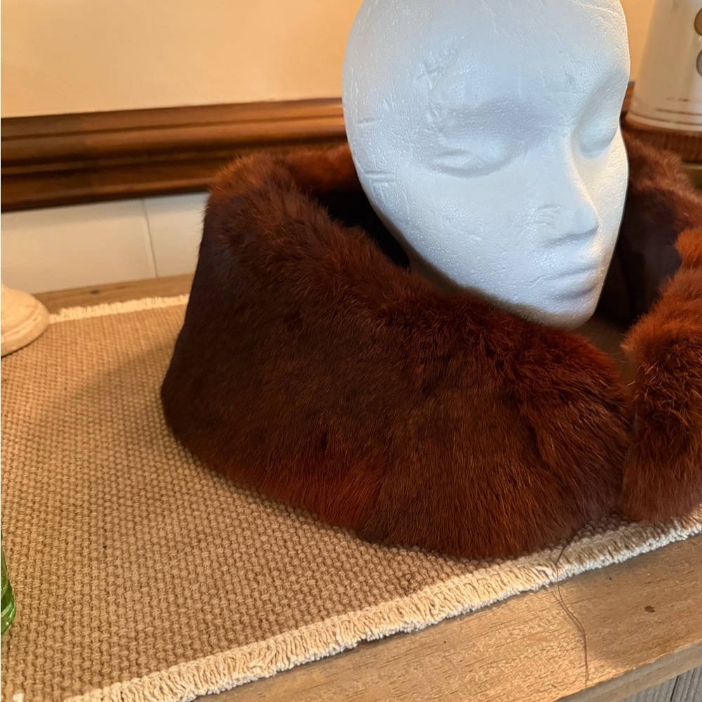 VINTAGE Reddish brown real fur collar~stole~ Wrap~Gadsby~flapper~1920s style - Picture 6 of 14